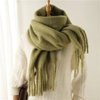 Cashmere Like Winter Scarf With Large Tassels 240x38cm - Nalani - UK Fashion Clothing and Decor