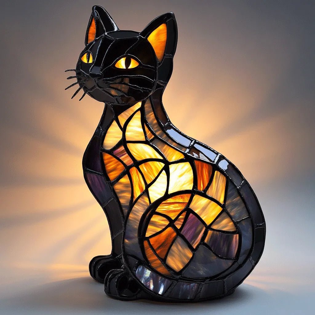 Cat Night Lamp Cute Glow Kitty Decor Desk Light Ambience - Nalani - UK Fashion Clothing and Decor