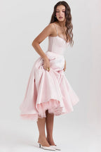 Celestina – Corset-Style Sleeveless Midi Dress With Soft Stretch - Nalani - Fashion Clothing and Decor