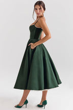 Celestina – Corset-Style Sleeveless Midi Dress With Soft Stretch - Nalani - Fashion Clothing and Decor
