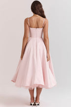 Celestina – Corset-Style Sleeveless Midi Dress With Soft Stretch - Nalani - Fashion Clothing and Decor