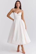 Celestina – Corset-Style Sleeveless Midi Dress With Soft Stretch - Nalani - Fashion Clothing and Decor