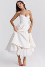 Celestina – Corset-Style Sleeveless Midi Dress With Soft Stretch - Nalani - Fashion Clothing and Decor
