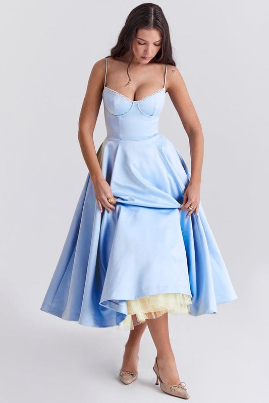 Celestina – Corset-Style Sleeveless Midi Dress With Soft Stretch - Nalani - Fashion Clothing and Decor