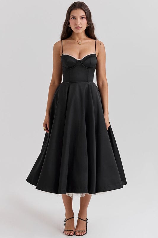 Celestina – Corset-Style Sleeveless Midi Dress With Soft Stretch - Nalani - Fashion Clothing and Decor