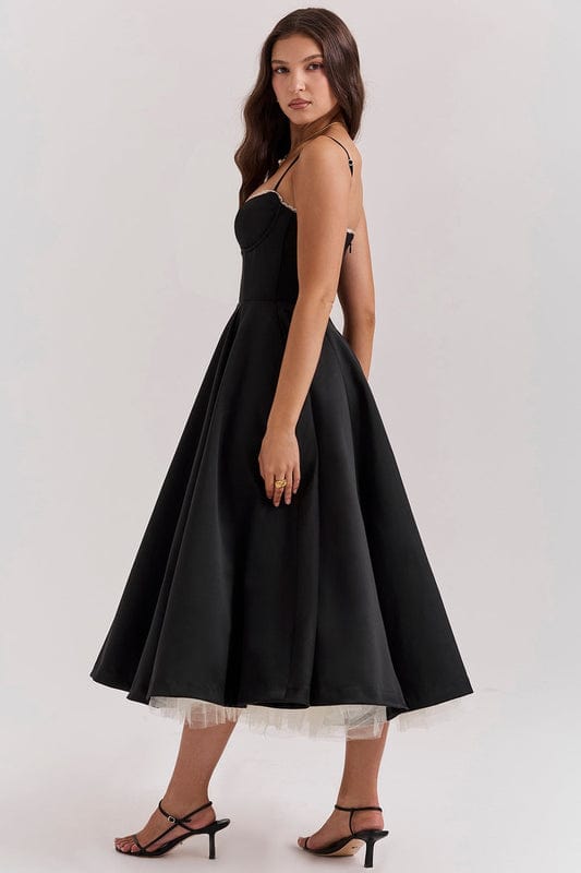 Celestina – Corset-Style Sleeveless Midi Dress With Soft Stretch - Nalani - Fashion Clothing and Decor