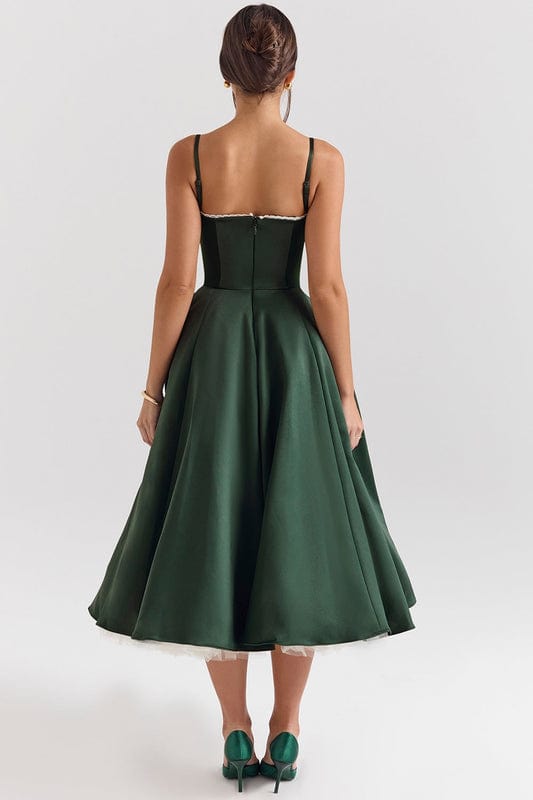 Celestina – Corset-Style Sleeveless Midi Dress With Soft Stretch - Nalani - Fashion Clothing and Decor