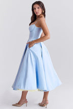 Celestina – Corset-Style Sleeveless Midi Dress With Soft Stretch - Nalani - Fashion Clothing and Decor