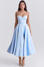 Celestina – Corset-Style Sleeveless Midi Dress With Soft Stretch - Nalani - Fashion Clothing and Decor