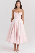 Celestina – Corset-Style Sleeveless Midi Dress With Soft Stretch - Nalani - Fashion Clothing and Decor