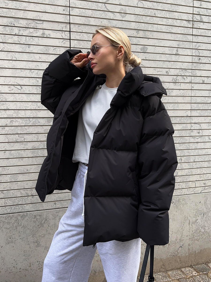 Chic Ladies Hooded Winter Puffer Jacket For Cold Weather - Nalani - UK Fashion Clothing and Decor