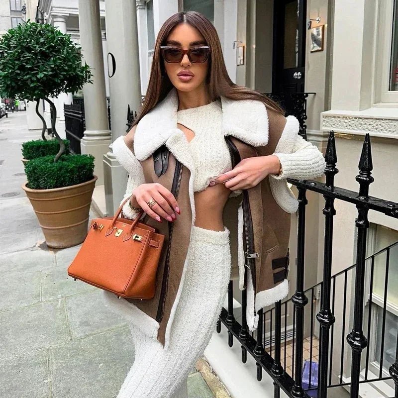 Chic Sleeveless Fur Vest Coat For Layering In Winter Warmth - Nalani - UK Fashion Clothing and Decor