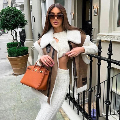 Chic Sleeveless Fur Vest Coat For Layering In Winter Warmth - Nalani - UK Fashion Clothing and Decor