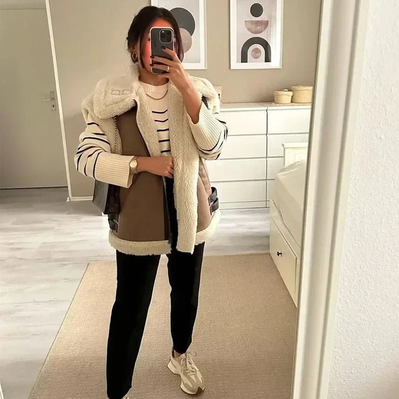 Chic Sleeveless Fur Vest Coat For Layering In Winter Warmth - Nalani - UK Fashion Clothing and Decor