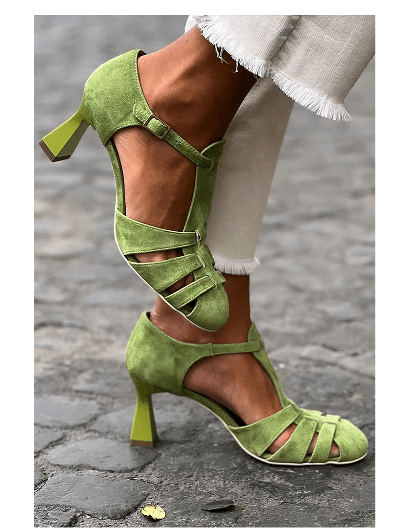 Christine | Vintage Strap Heels With Cushioned Insole For Comfort - Nalani - Fashion Clothing and Decor