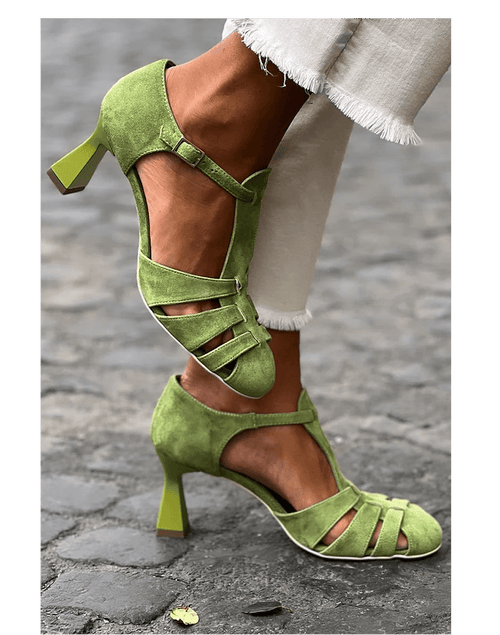 Christine | Vintage Strap Heels With Cushioned Insole For Comfort - Nalani - Fashion Clothing and Decor