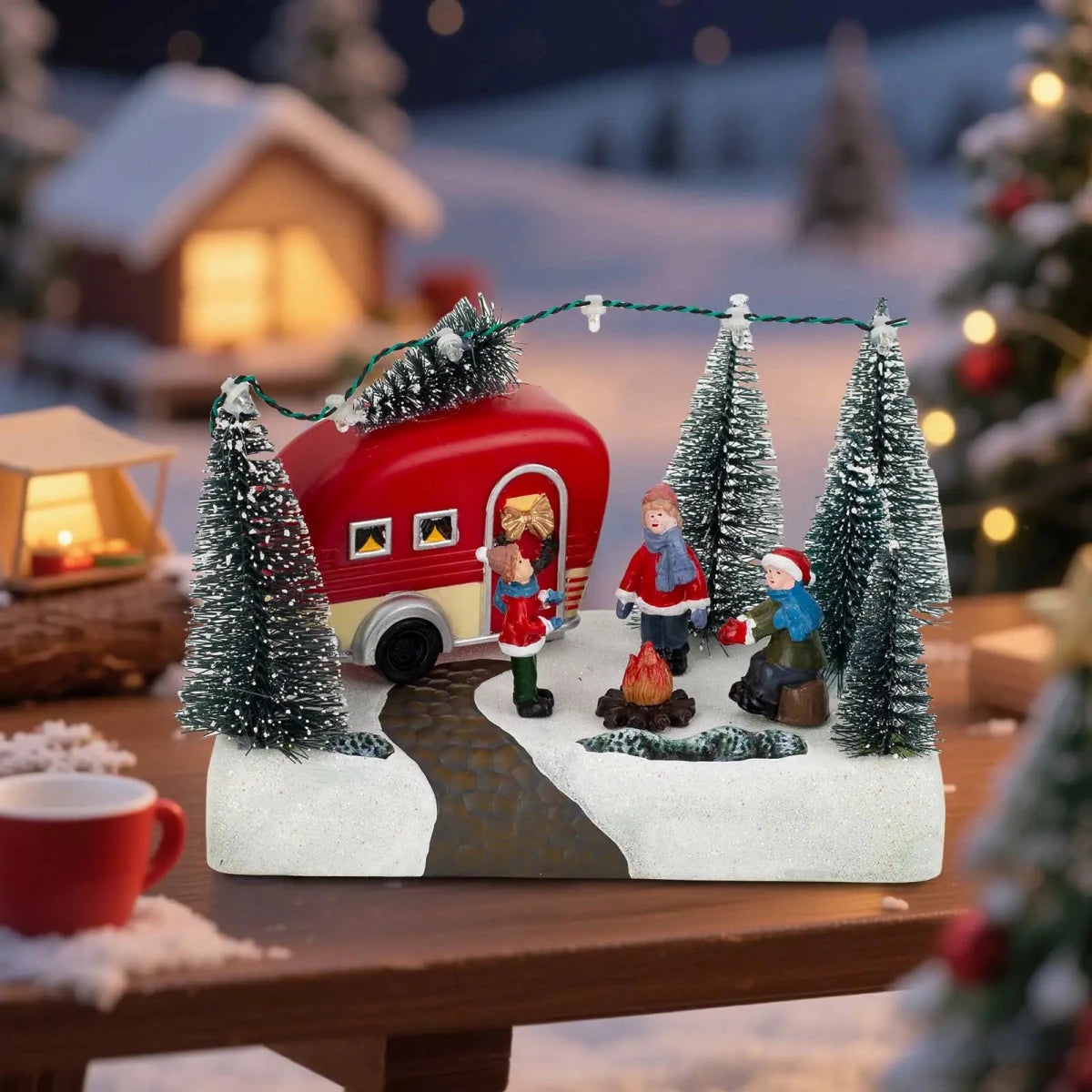 Christmas Camper Scene Led Lighted Village Figurine Holiday Decor - Nalani - UK Fashion Clothing and Decor