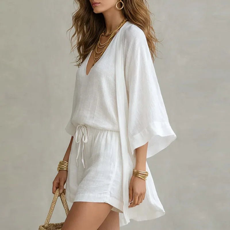 Claudia Linen 3 Piece Co-ord Set Lightweight Breathable Linen Outfit - Nalani - Fashion Clothing and Decor