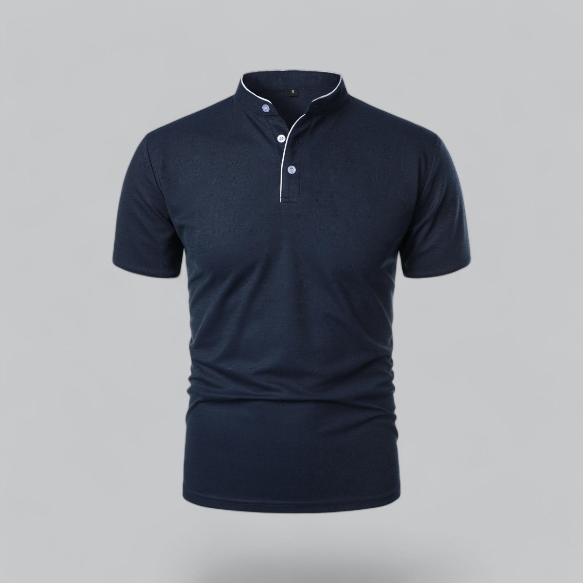 Collarless Polo Shirt Mens Timeless Old Money Style - Nalani - UK Fashion Clothing and Decor