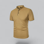 Collarless Polo Shirt Mens Timeless Old Money Style - Nalani - UK Fashion Clothing and Decor