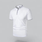 Collarless Polo Shirt Mens Timeless Old Money Style - Nalani - UK Fashion Clothing and Decor