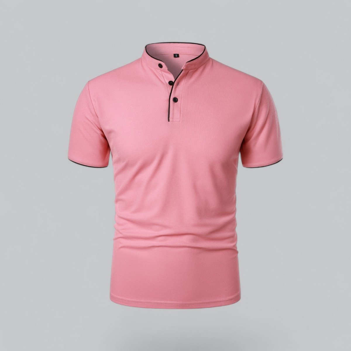 Collarless Polo Shirt Mens Timeless Old Money Style - Nalani - UK Fashion Clothing and Decor