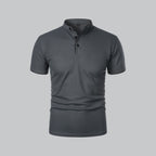 Collarless Polo Shirt Mens Timeless Old Money Style - Nalani - UK Fashion Clothing and Decor