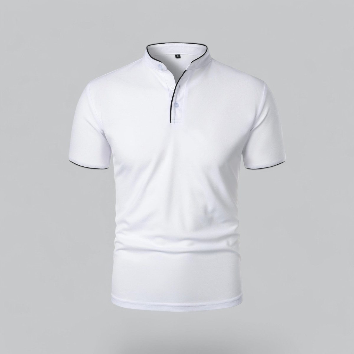 Collarless Polo Shirt Mens Timeless Old Money Style - Nalani - UK Fashion Clothing and Decor