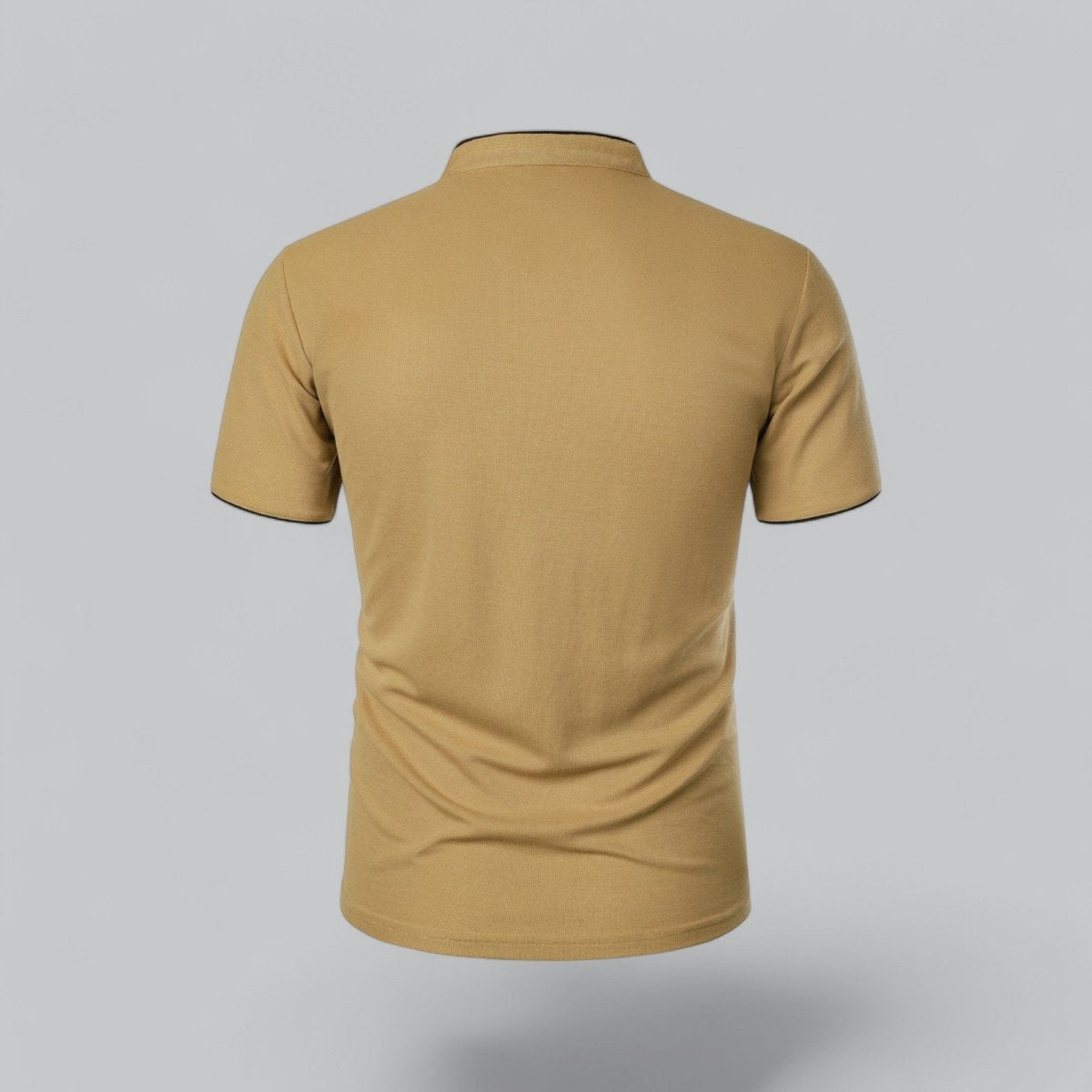 Collarless Polo Shirt Mens Timeless Old Money Style - Nalani - UK Fashion Clothing and Decor