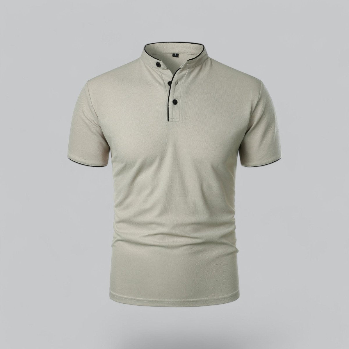 Collarless Polo Shirt Mens Timeless Old Money Style - Nalani - UK Fashion Clothing and Decor
