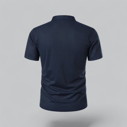 Collarless Polo Shirt Mens Timeless Old Money Style - Nalani - UK Fashion Clothing and Decor
