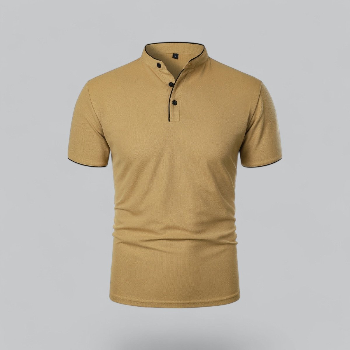 Collarless Polo Shirt Mens Timeless Old Money Style - Nalani - UK Fashion Clothing and Decor