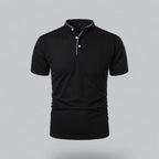 Collarless Polo Shirt Mens Timeless Old Money Style - Nalani - UK Fashion Clothing and Decor