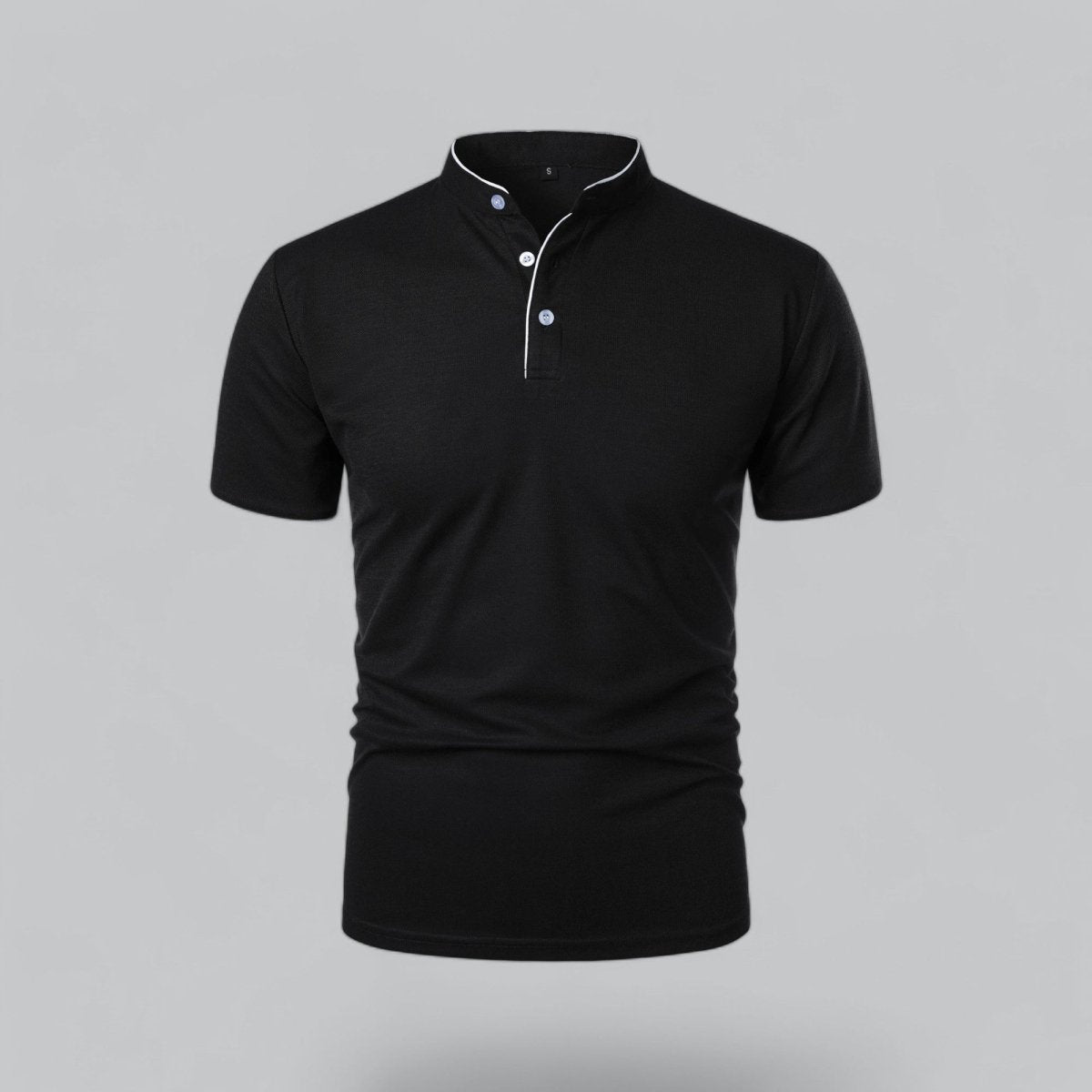 Collarless Polo Shirt Mens Timeless Old Money Style - Nalani - UK Fashion Clothing and Decor