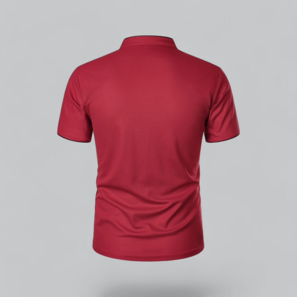 Collarless Polo Shirt Mens Timeless Old Money Style - Nalani - UK Fashion Clothing and Decor