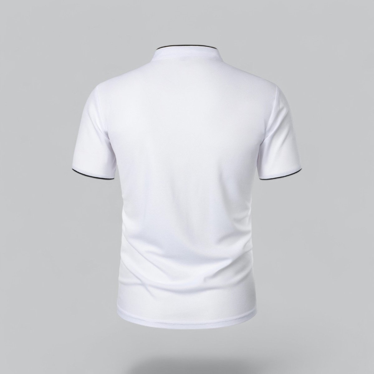 Collarless Polo Shirt Mens Timeless Old Money Style - Nalani - UK Fashion Clothing and Decor