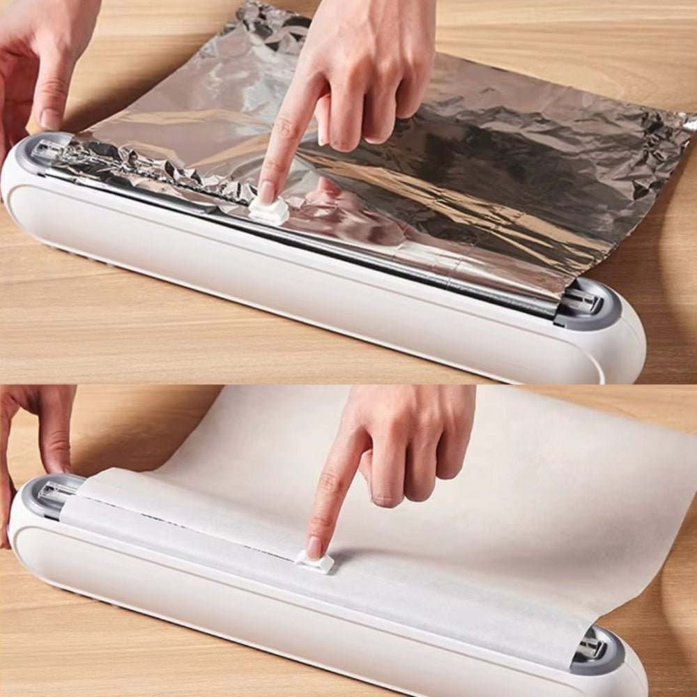 Compact Magnetic Cling Film Dispenser With Built In Cutter - Nalani - UK Fashion Clothing and Decor