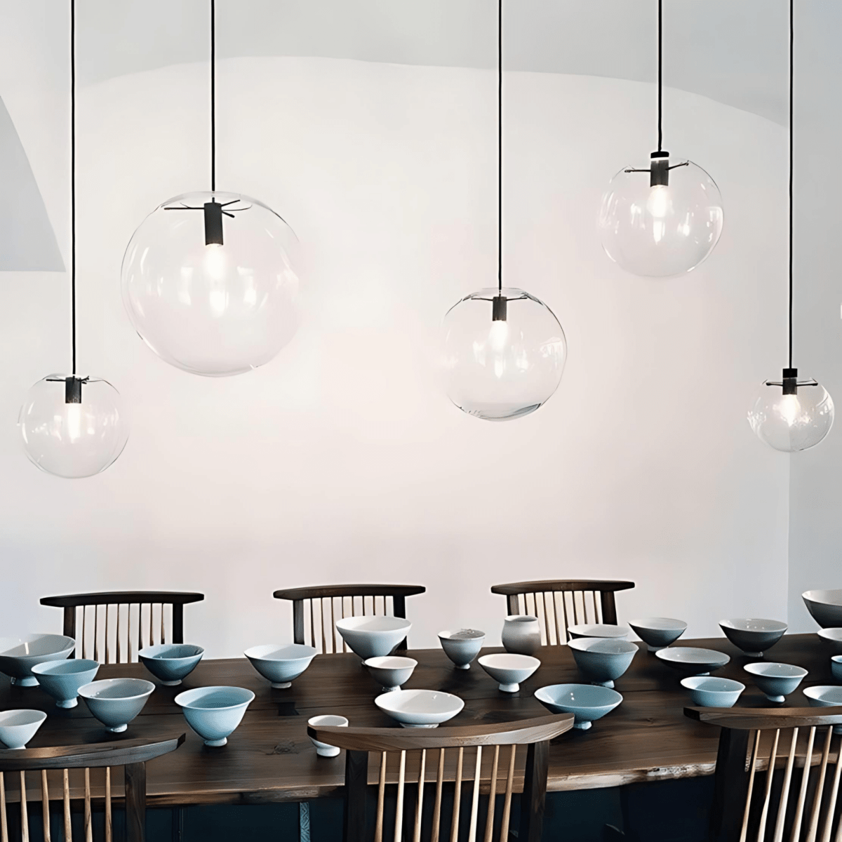 Contemporary Glass Globe Pendant Light In Three Sizes - Nalani - UK Fashion Clothing and Decor