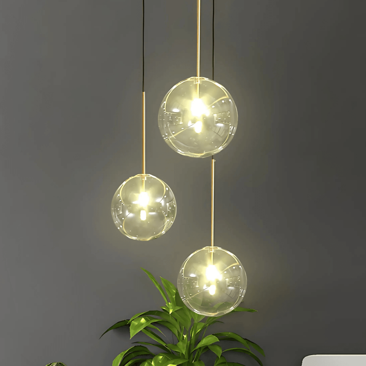 Contemporary Glass Globe Pendant Light In Three Sizes - Nalani - UK Fashion Clothing and Decor
