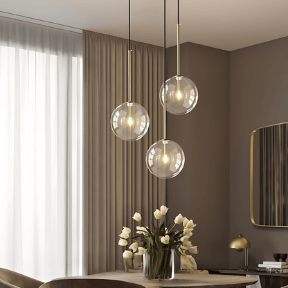Contemporary Glass Globe Pendant Light In Three Sizes - Nalani - UK Fashion Clothing and Decor