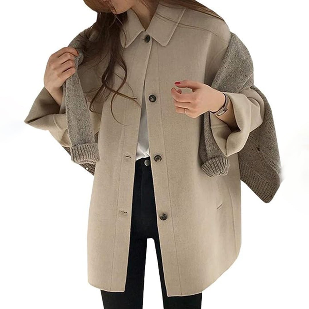 Cozy button closure coat for women - Nalani - UK Fashion Clothing and Decor