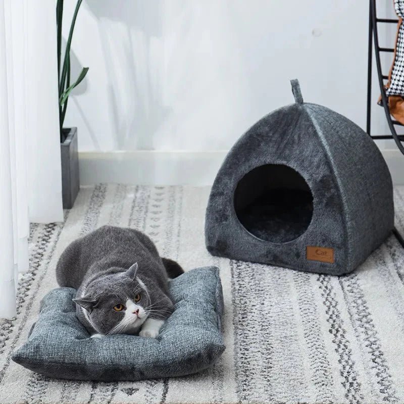 Cozy Cat Nest Bed and Hideaway House for Indoor Cats - Nalani - UK Fashion Clothing and Decor