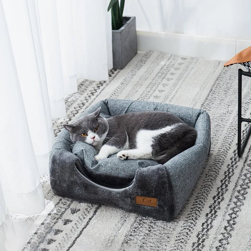 Cozy Cat Nest Bed and Hideaway House for Indoor Cats - Nalani - UK Fashion Clothing and Decor