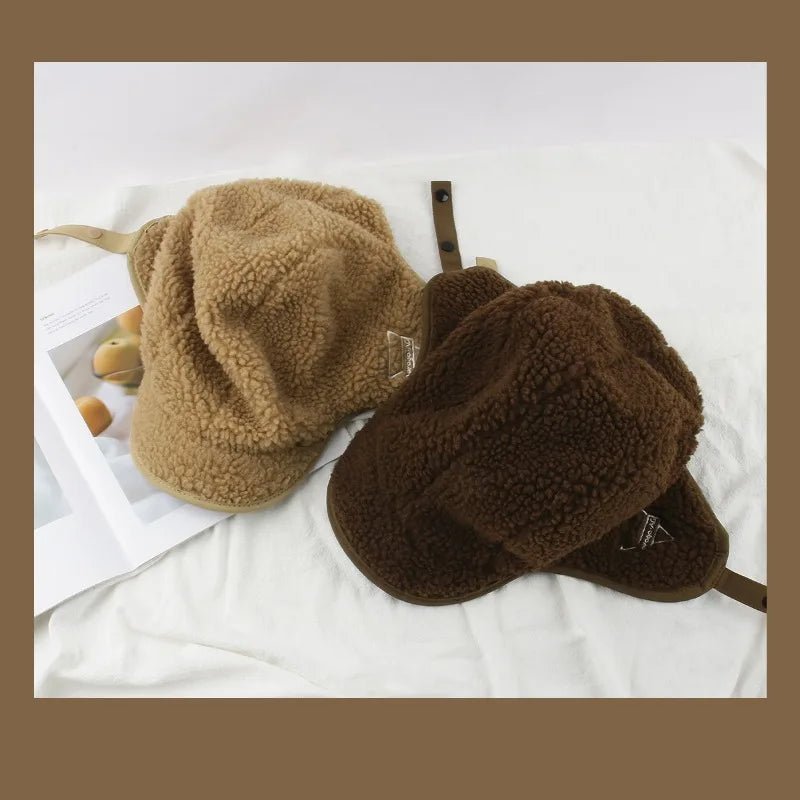 Cozy Lambswool Ear Protection Unisex Bomber Hat for Winter - Nalani - UK Fashion Clothing and Decor