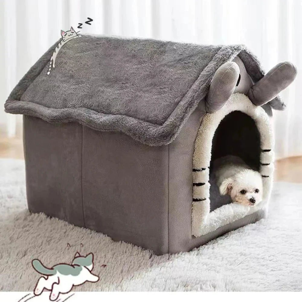 Cozy Plush Pet House Bed for Dogs and Cats Shelter - Nalani - UK Fashion Clothing and Decor