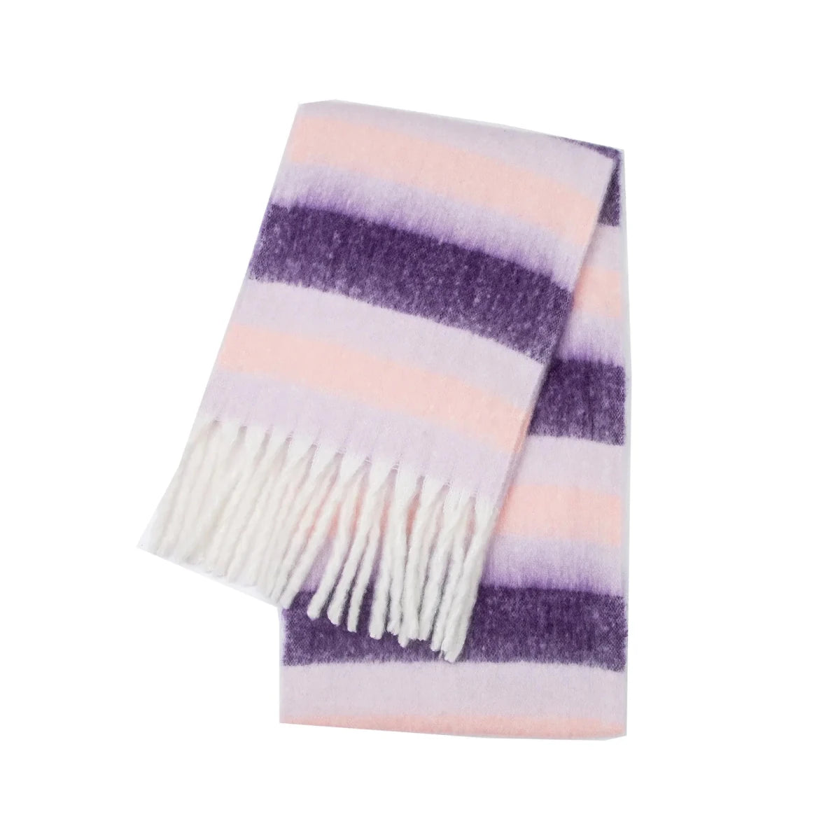 Cozy Thick Rainbow Cashmere Winter Scarf With Stripes - Nalani - UK Fashion Clothing and Decor