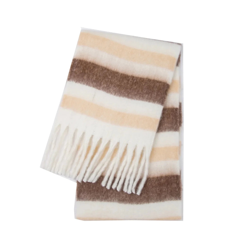 Cozy Thick Rainbow Cashmere Winter Scarf With Stripes - Nalani - UK Fashion Clothing and Decor