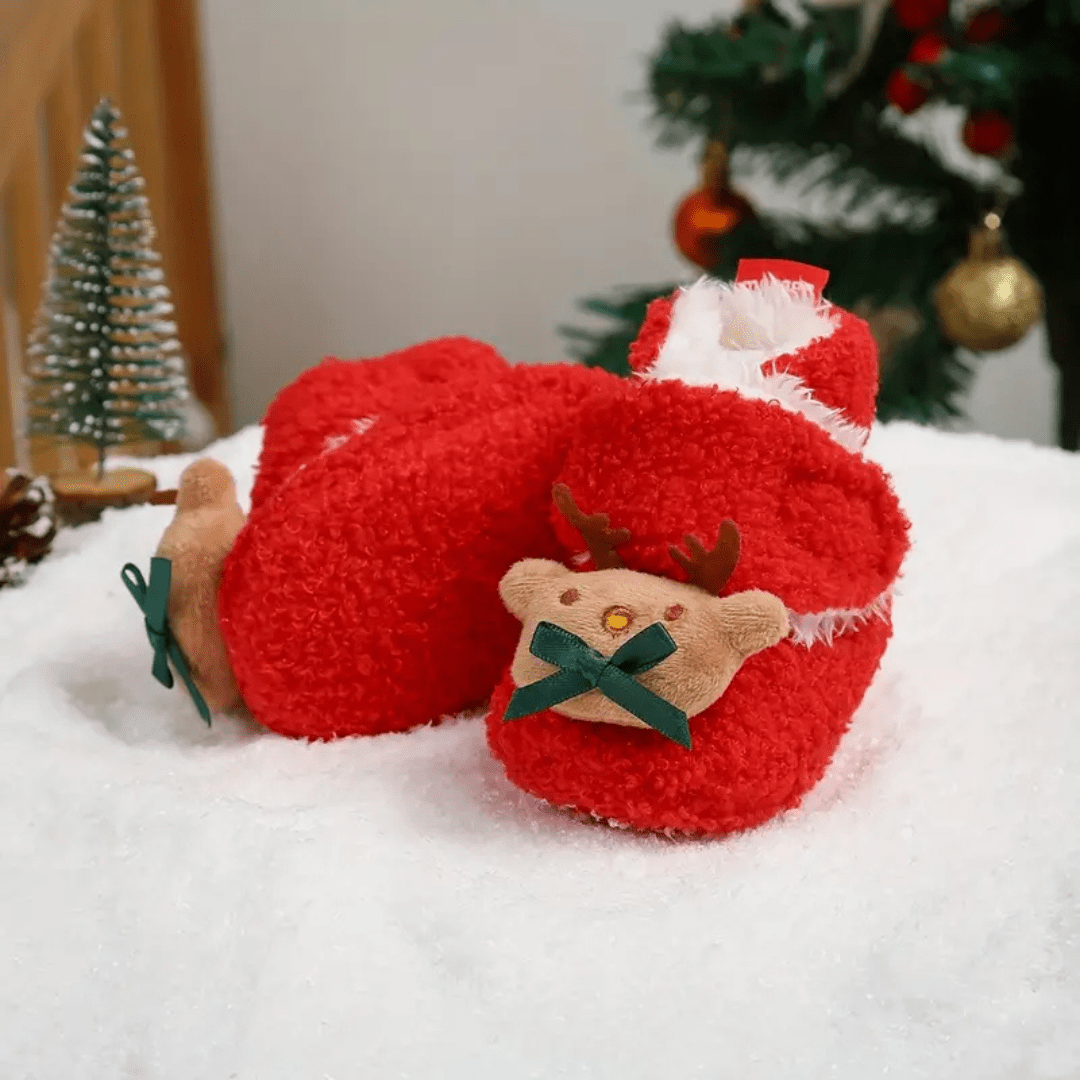 Cozy Warm Kids Rudolph Reindeer Christmas Holiday Slippers - Nalani - UK Fashion Clothing and Decor