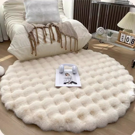 Creme Style Luxury Bunny Plush Rug Living Room Bedroom - Nalani - UK Fashion Clothing and Decor