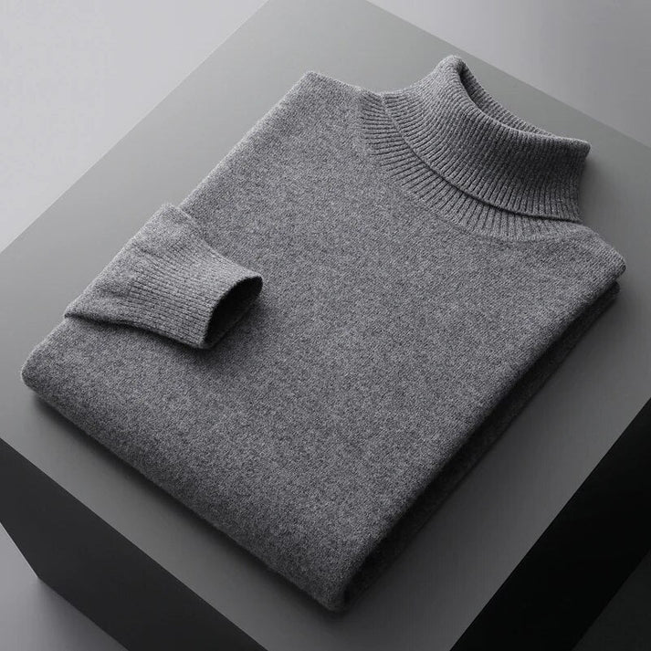 Denim Blue Men's Turtleneck Sweater Slim Fit Knitwear - Nalani - UK Fashion Clothing and Decor
